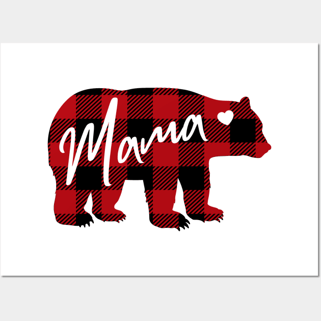 Mama Bear. Buffalo Plaid design Wall Art by Satic